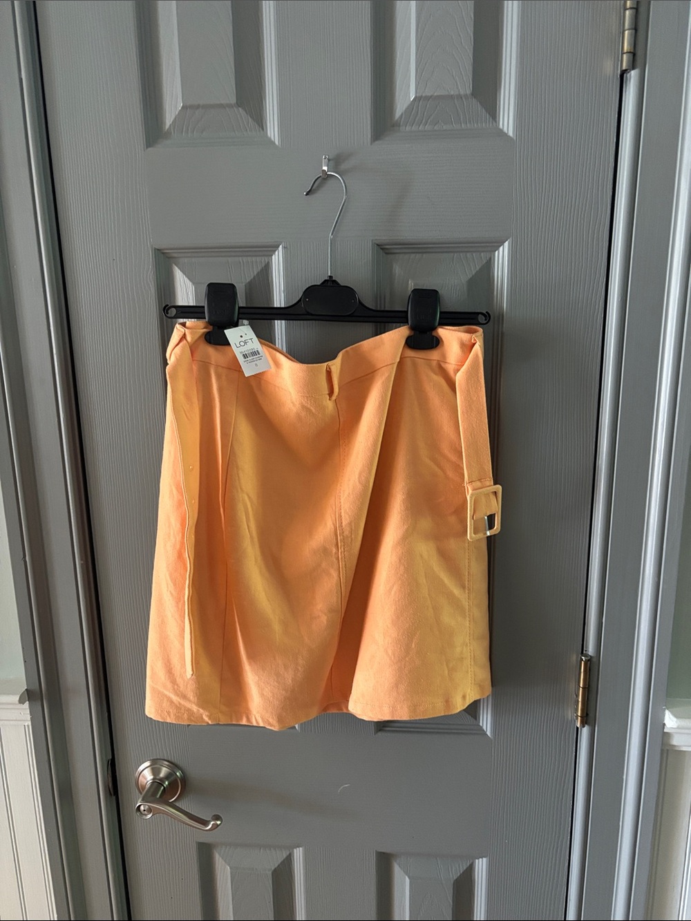 LOFT Peach/Light Orange Belted A-Line Skirt  New size 8